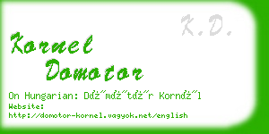 kornel domotor business card