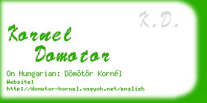 kornel domotor business card